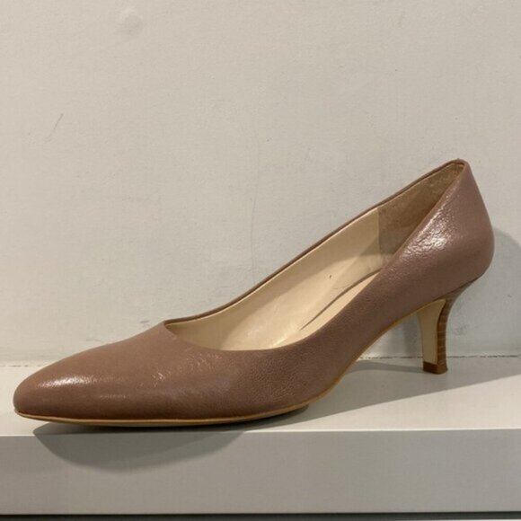 Franco Sarto Rema Brown Pointed Leather Pumps Size 7.5M - Picture 1 of 11